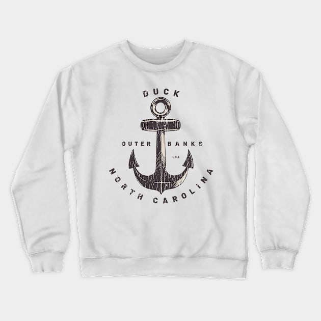 Duck, NC Summertime Vacationing Big Anchor Crewneck Sweatshirt by Contentarama